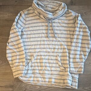 Made for Life Gray and White Striped Hoodie